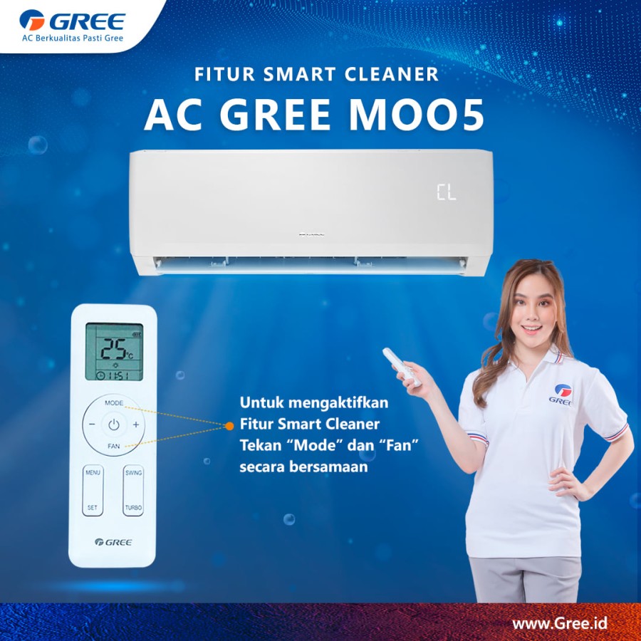 Gree AC Split ( AC Dinding ) Standard MOO5 Series 2 PK R32 1600 Watt - GWC-18MOO5 | GWC18MOO5 | 18MOO5